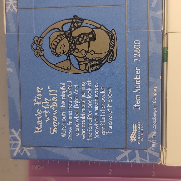 Longaberger 2 Sets Of 2 Vintage Pewter Ornaments Snow Friends And Roger & Ginger - Picture 9 of 12